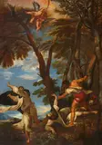 copy after Tiziano Vecellio, The Martyrdom of Saint Peter Martyr, Oil on canvas (relined)