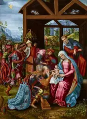 German School circa 1600, The Adoration of the Magi, Oil on copper