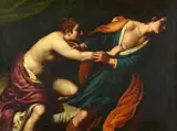 Joseph and Potiphar's Wife by called Orbetto Alessandro Turchi, Oil on canvas (relined), offered May 2019