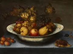 Jean Bouman, Fruit Still Life with a Wanli Dish, Oil on panel