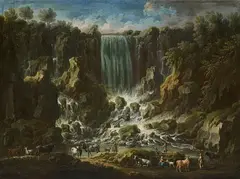 Cajetan Roos, The Waterfalls of Narni, Oil on canvas (relined)