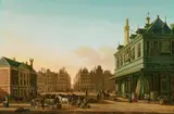 Dam Square in Amsterdam with the Waag by Paulus Constantijn la Fargue, Oil on panel, sold May 2019