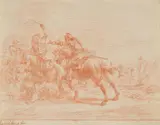 Johann Philipp Lemke, Cavalry Battle, Red chalk on paper