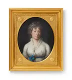 Portrait of a Lady in a White Dress by attributed to Johann Heinrich Schröder, Chalk pastel on parchment, offered Apr 2019