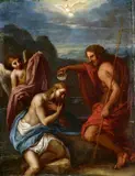 The Baptism of Christ by studio of Francesco Albani, Oil on copper, sold Mar 2019