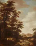 Pieter van Asch, Dune Landscape with a Herd of Goats by a Forest, Oil on panel