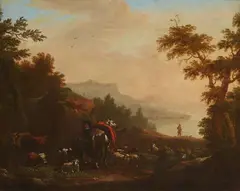 Jan Both, Landscape with a Herd of Cows and a Rider, Oil on canvas (relined)