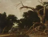 Joachim Govertsz Camphuysen, Riders in a Wooded Landscape, Oil on panel