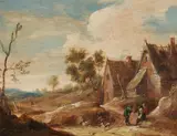 Flemish School 17th century, Landscape with a Cottage, Oil on panel
