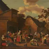 Flemish School 17th century, The Peasant Festival, Oil on panel (parquetted)