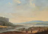 Flemish School early 18th century, River Landscape with Boats, Oil on canvas