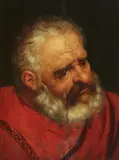 follower of Frans Floris, Head of a Bearded Man (Study for an Apostle), Oil on panel (parquetted)