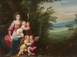 Hieronymous Francken III, The Virgin and Child with St. John and two Angels, Oil on copper