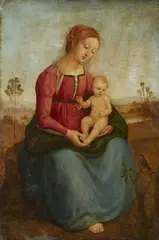 Italian School presumably early 16th century, The Virgin and Child in a Landscape, Oil on panel