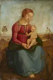The Virgin and Child in a Landscape by Italian School presumably early 16th century, Oil on panel, sold Mar 2019