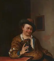 Jan van Mieris, Drinker in an Interior, Oil on panel
