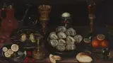 Netherlandish School Early 17th century, Still Life with Oysters and Fruit, Oil on panel