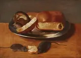 Still Life with Bread and Mice by Netherlandish or German School 17th century, Oil on panel, sold Mar 2019