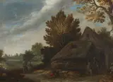 Netherlandish School 2nd half 17th century, Landscape with a Cottage, Oil on panel