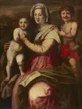 copy after Andrea del Sarto, The Virgin and Child with Saint John, Oil on panel