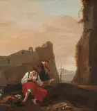 Thomas Wijck, A Shepherd Couple at Rest, Oil on panel