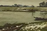 Landscape on the Lower Rhine by Max Clarenbach, Oil on canvas, sold Mar 2019