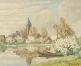 Spring in Wittlaer by Max Clarenbach, Oil on cardboard, sold Mar 2019