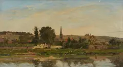 Hippolyte Camille Delpy, A View of Verrieres, Oil on panel