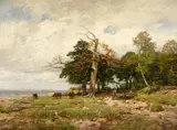 Eugen Dücker, Old Oak on Rügen, Oil on canvas