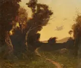 Henri Harpignies, Wooded Landscape at Dusk