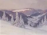 Karl Hauptmann, Winter Landscape, Oil on panel