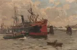 Friedrich Kallmorgen, A South American Steam Ship in Hamburg Harbour