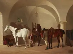 Heinrich Lang, Before the Ride, Oil on panel