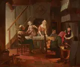 Adriaan de Lelie, Peasant Family in a Kitchen, Oil on canvas