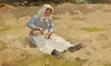 Hugo Mühlig, The Midday Nap, Oil on panel
