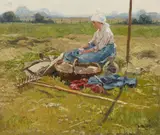 Hugo Mühlig, A Peasant Eating, Oil on panel