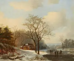 Hermanus Everhardus Rademaker, Winter Landscape, Oil on canvas