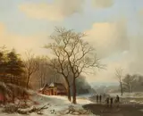 Hermanus Everhardus Rademaker, Winter Landscape, Oil on canvas