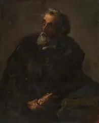 Gabriel Schachinger, Seated Man in a Fur, Oil on canvas (relined)