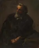 Gabriel Schachinger, Seated Man in a Fur, Oil on canvas (relined)