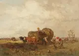 Eduard Schleich the Elder, The Hay Harvest, Oil on panel