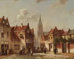 Petrus Gerardus Vertin, View of a City, Oil on panel