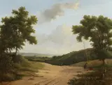 Coenraad Alexander Weerts, Panoramic Landscape with a Ruined Castle, Oil on panel