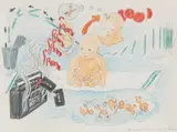 Sonja Alhäuser, Kleines Engelskonzertchen, 1999, Colour crayon on paper