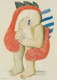 Horst Antes, Dreiundsechzig Offsets, 1965, Portfolio with 63 offsets on paper, verso with grey silkscreen. Each