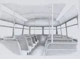 Daniela Brahm, Ideal Privacy/London Bus, 2004, Pencil and ink on paper