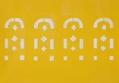 Daniel Buren, Untitled (Study for an exhibition at Kunstverein Hannover), 1991, Acrylic on yellow paper