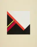 Walter Dexel, Helle Scheibe und Rotes Kreuz, 1969, Colour silkscreen on paper