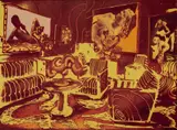 Anton Henning, Intérieur Nr. 125, 2002, Colour silkscreen on card