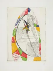 Untitled (Window) by Markus Lüpertz, 1993, Colour etching on card, offered Dec 2018
